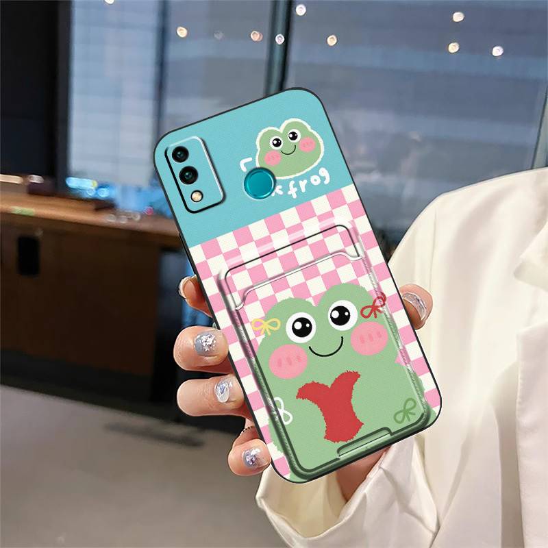 Cute TPU Phone Case For Huawei Honor 9X Lite Graffiti Full Wrap Card Sleeve Back Cover Cover Card Slot Dirt-resistant