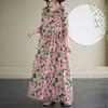 New Floral Vacation Style Travel Round Neck Vintage Dresses