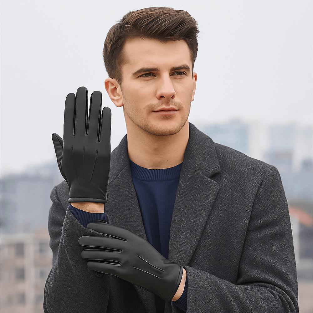 Black Full Finger Mittens Punk PU Leather Gloves Fashion Driving Gloves  Outdoor