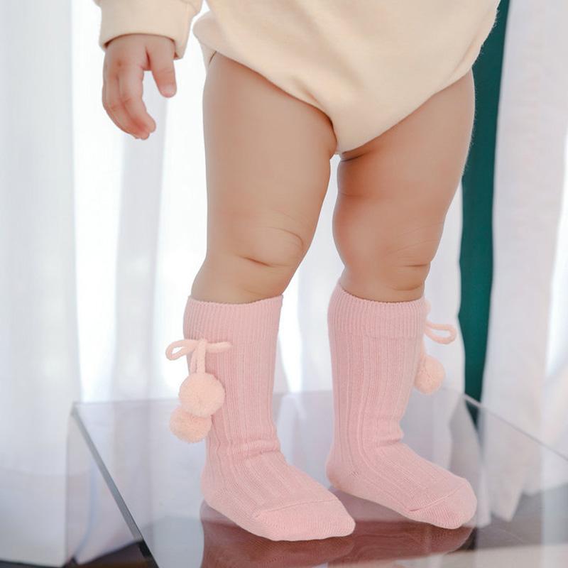Kids Socks Mid Length Socks Solid Color Cute Baby Socks