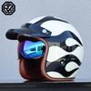 Lightweight Vintage Motorcycle Helmet With Visor Motorbike Riding 3/4 Open Half Helmet Retro Casco Moto 3C & Dot