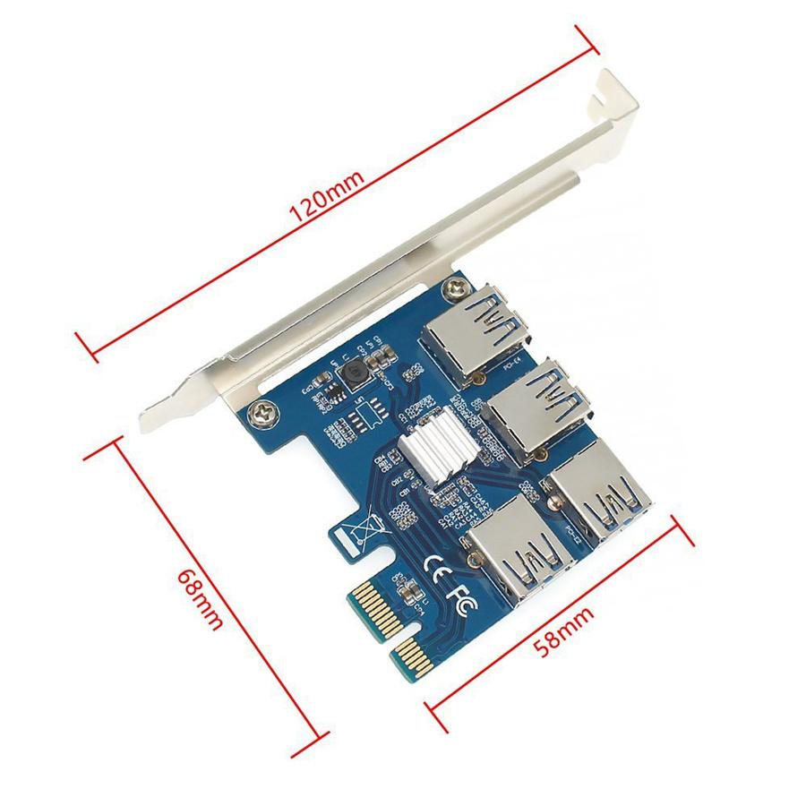 Riser Card PCI-E USB3.0 Port Multiplier Express PCIe 1 To 4 PCI-E