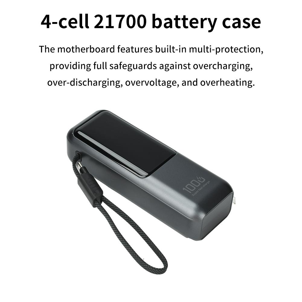 PD100W DIY Battery Charger Case Fast Charging for 4PCS 21700 Polymer 20000mA Battery Power Bank Box for Macbook Need Welding