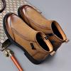 Autumn Winter Zipper Designer Ankle Boots for Men Solid Color Fashion Casual Work Shoes Male High Quality Cow Leather Boots Man