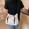 Fashion and leisure large-capacity bags Women's spring and summer new canvas bags Students commute to class Versatile oblique