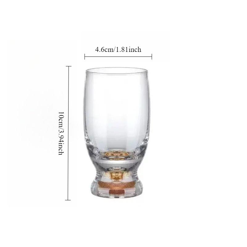 100ml/335ml/370ml Creative Crystal Glass Cup Party Accessories Exquisite Gold Foil Wine Glass Wheat Beer Cup Craft Beer Glass 1pcs
