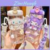 Sanrio Kuromi Kids Water Bottle With Straw For School And Summer Use