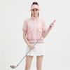 [Shop  ] Women S High Neck Golf Windbreaker Short Sleeve Zip Up Jumper Lb Wjp 21214 Pink