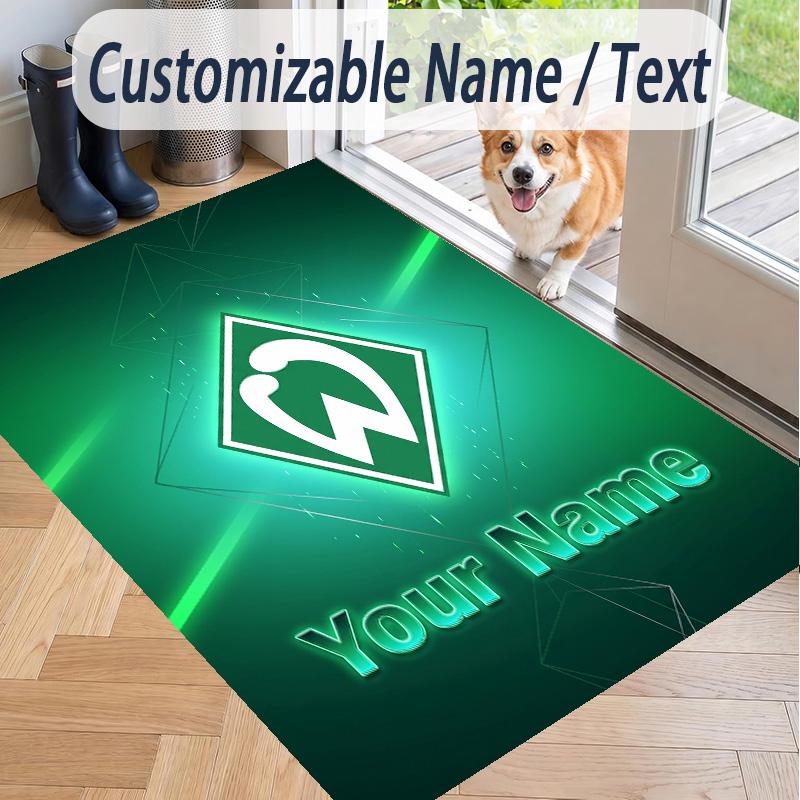 Custom Text Printed Rug Werder Bremen FC Non Slip Floor Carpet For Home Room Decor