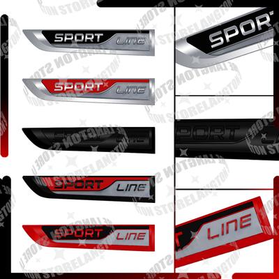 1set Sport LINE Logo Metal Badge Car Body Decor Sticker Parts