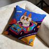 Driving Cat Cushion Cover Soft Decorative Pillow Case Suitable for Bedroom Sofa Car Travel Use