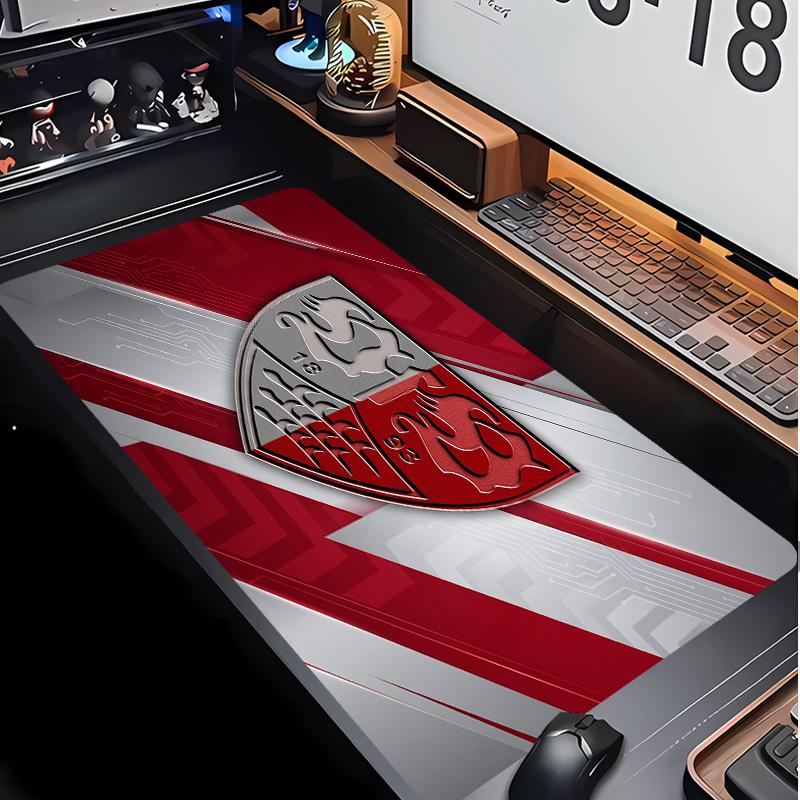 VfB Stuttgart Fußballmuster Mauspads Nicht?Rutschfestes Gummi-Basis Gaming-Mauspad Für Schreibtisch Büro Zuhause