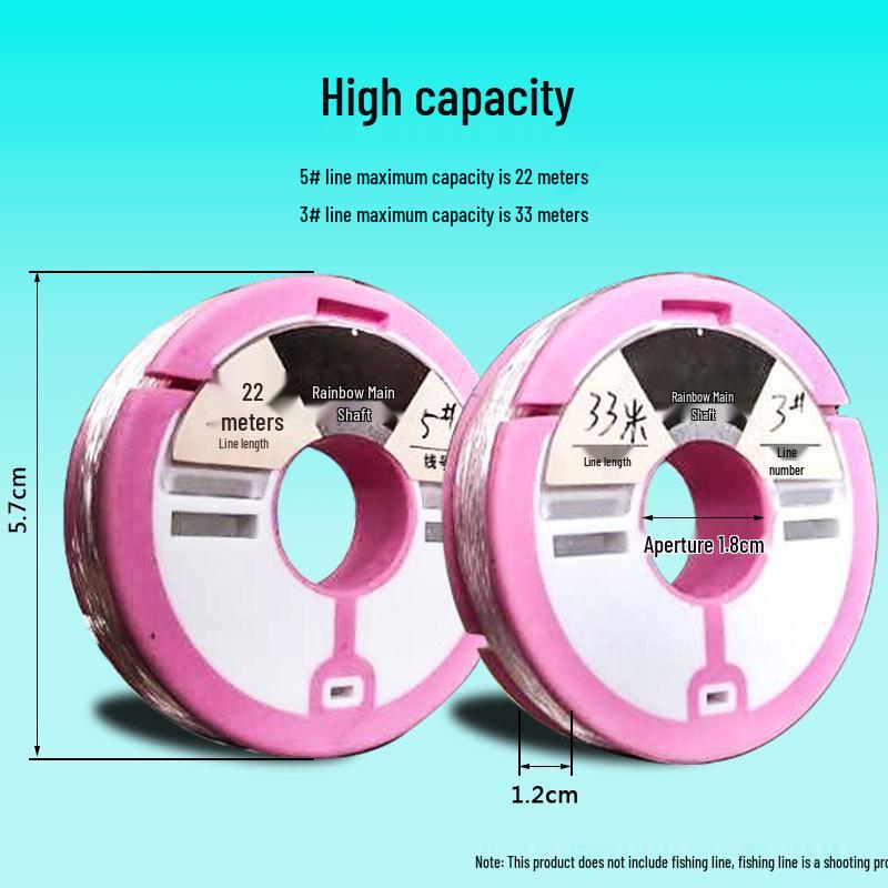 Large Rainbow Silicone Fishing Line Storage Box with Spools - Available In 4, 8, 12, or 16 Spool Sizes
