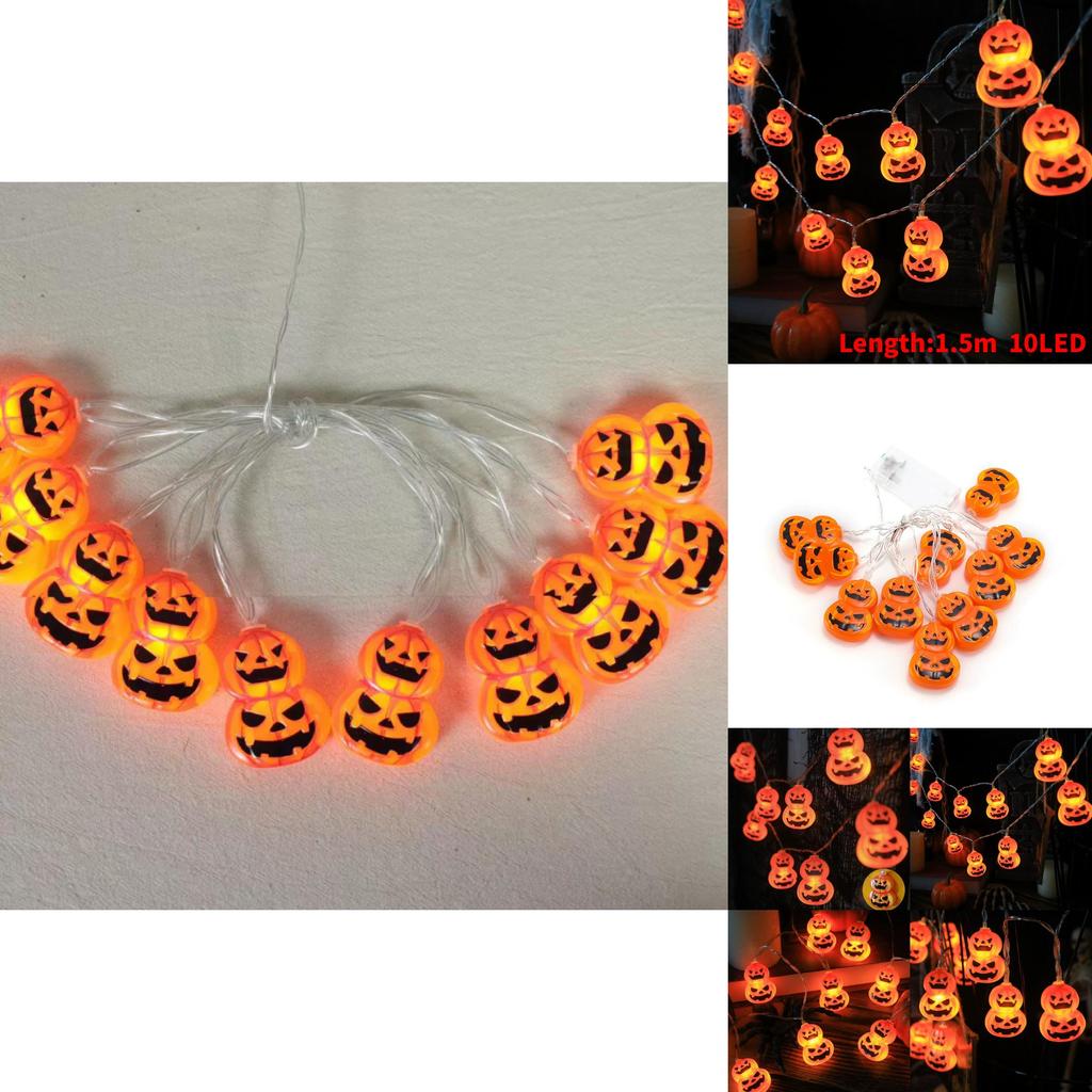 Halloween Pumpkin String Lights Battery Powered For Party Decorations