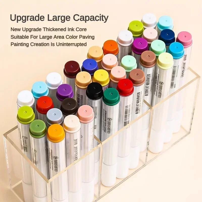 81/72/63/9 Colors Acrylic Paint Marker Pen DIY Painting Drawing for Card Ceramic Stone Mug Glass Fabric Art Supplies Stationery