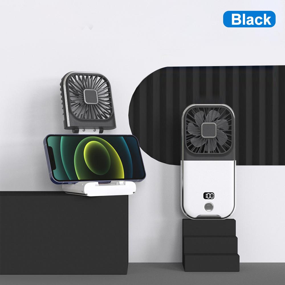 

Мини-ручной вентилятор с ледяным компрессором 3000 мАч, небольшой внешний аккумулятор, складные охлаждающие вентиляторы на шею, многофункциональный держатель для телефона, настольные USB-вентиляторы
