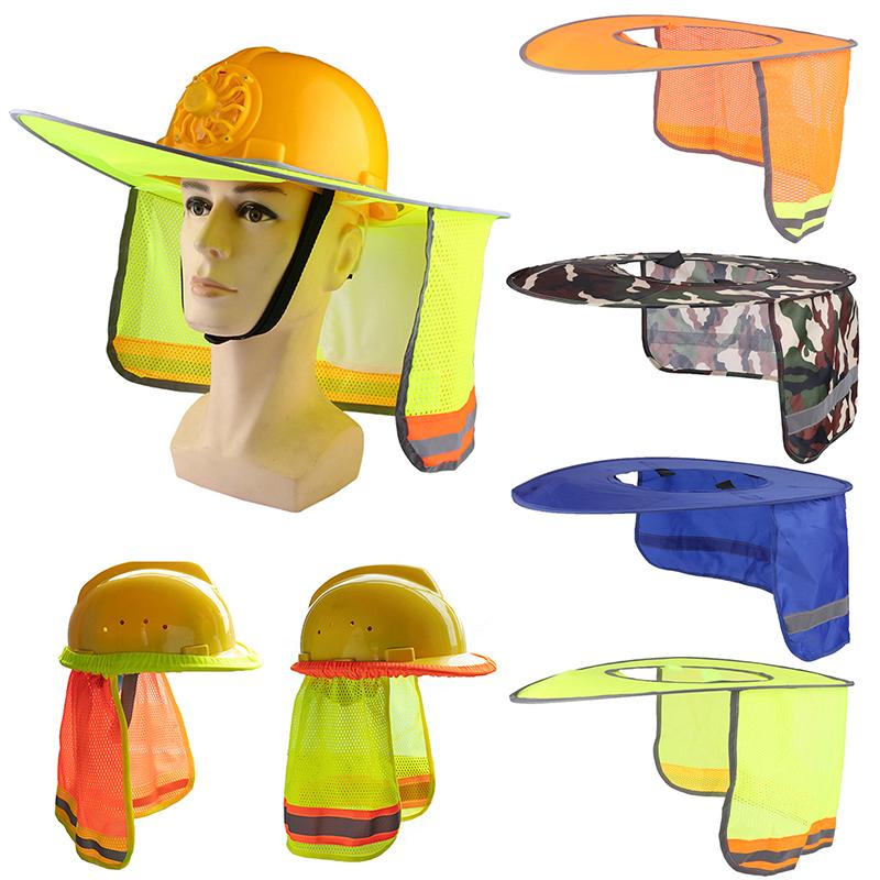 Sommer Sonnenschutz Sicherheit Schutzhelm Nackenschutz Helme Reflektierende Hutkrempe Reflektierende Kappenabdeckung Für Bauarbeiter