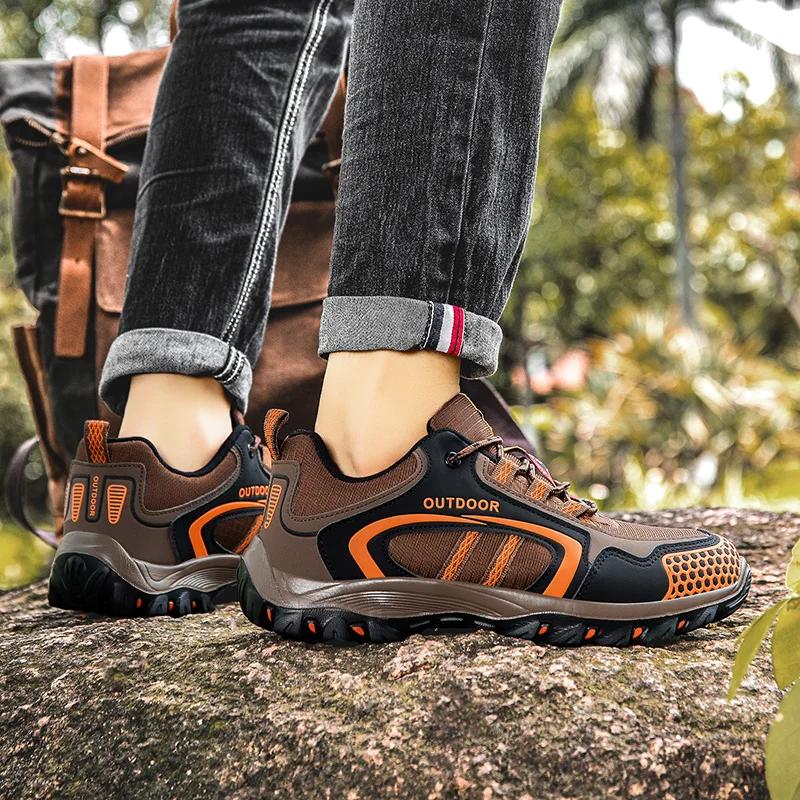 Herren Atmungsaktive Wanderschuhe Outdoor Trail Trainer Schnürschuhe Kletterschuhe Rutschfeste Trekkingsneaker Jagd Taktische Stiefel