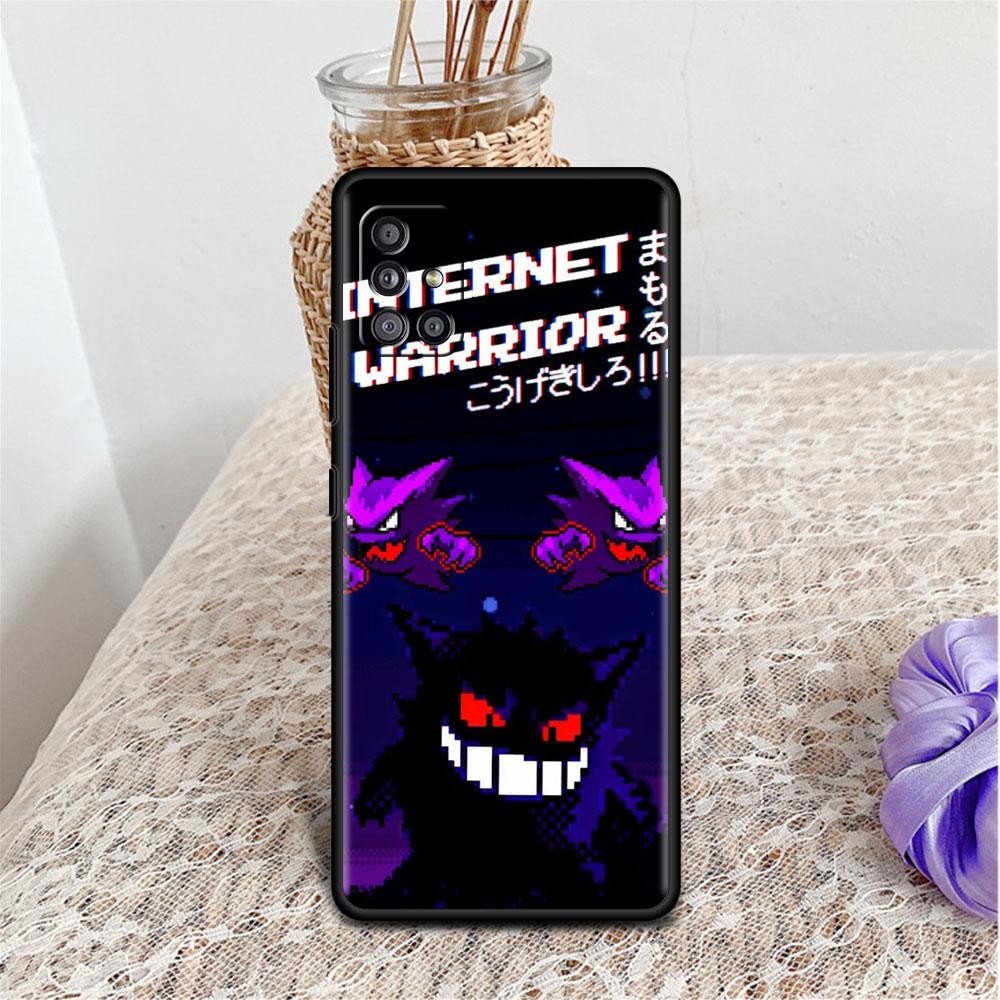 Fall für Samsung Galaxy A52 A12 A32 A51 A21s A71 A13 A53 A22 A31 A72 A03 A02s A41 schwarze Telefonschale lustige Pokemon Gengar