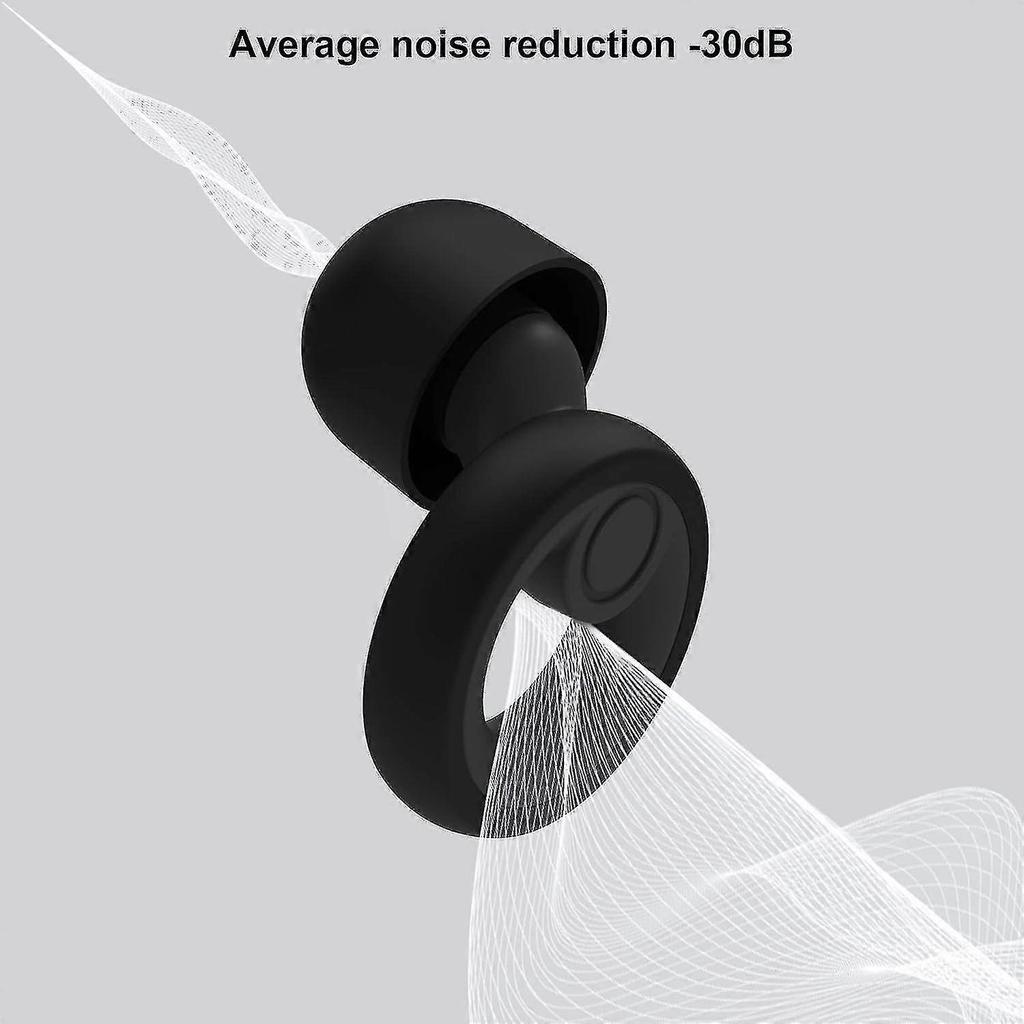 Reusable Soft Silicone Sleep Earplugs, 30dB Noise Reduction, Easy To Clean and Portable