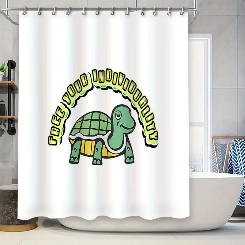 

Turtle Shower Curtain Cute Animal Sea Life Bathroom Decor Nature Ocean Theme Waterproof Fabric Shower Liner For Kids Room W60H190(CM)-1 Pcs