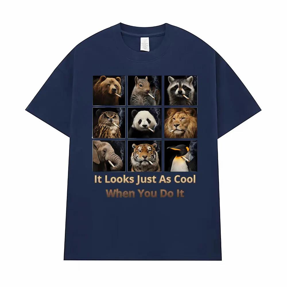 Es sieht genauso cool aus, wenn du es machst Lustiges Meme T-Shirt Mode Vintage Kurzarm-T-Shirts Herren Damen Lässiges Übergroßes T-Shirt