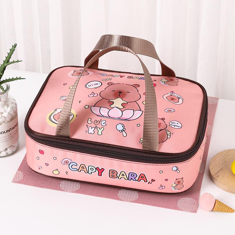 Insulated Cartoon Bento Lunch Bag for Kids - Waterproof, Large, and Portable