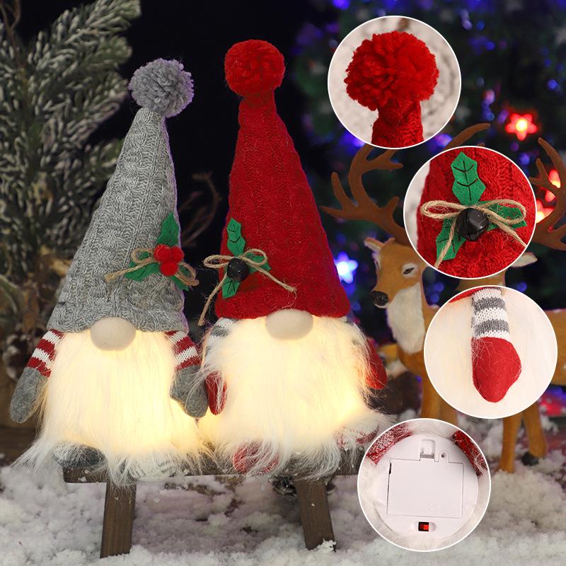 Christmas LED Knit Gnome Hat Ornament - High-End Holiday Party Decoration Gift