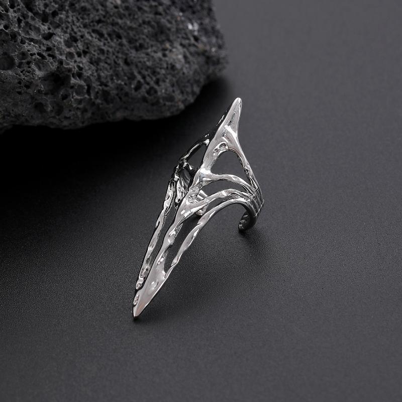 Nastavitelný Prsten na Nehet 1/2ks Punkový Kovový Gotický Rockový Strojní Design Manikúra Šperk Dárek