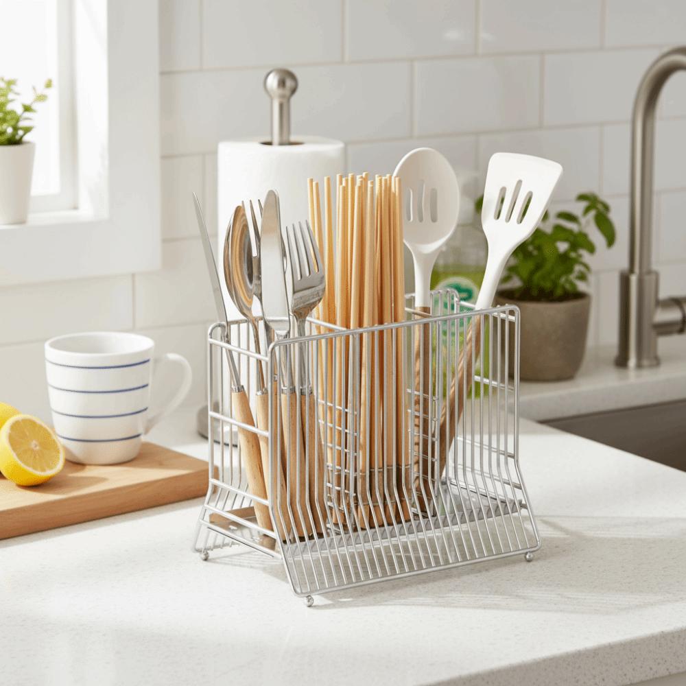 Large Capacity Chopstick Storage Box Moisture-proof Spoon Forks Storage Rack for Home