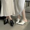 Fashion New Sexy T-tied Lace-up Pointed Toe Women Pumps Slippers 2025 Summer Elegant Thin High Heels Party Prom Mules Shoes for Women