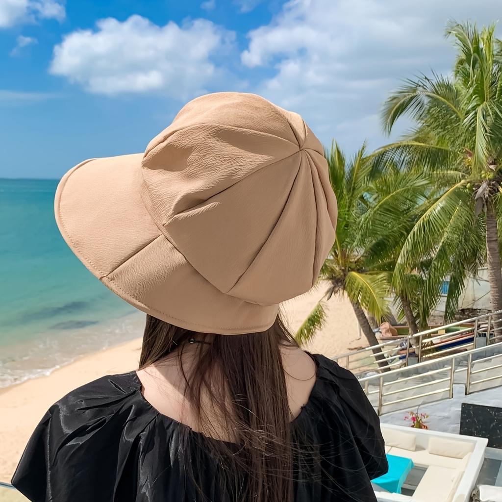 Stylish Breathable Unisex Wide Brim Sun Protection Bucket Hat Foldable Beret for Outdoor Beach Sun Hat