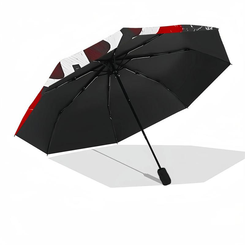 Devil Emblem Automatic Umbrella Folding Umbrella with 8 Ribs Durable Plastic & Iron for Women/Men Fashionable Stylish Gift for Women