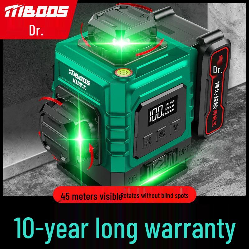 High-Precision Infrared & Green Light Laser Level with Auto-Leveling for Engineering and Surveying