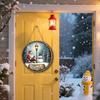 Christmas Gifts for Friends Santa Wooden Round Wall Decor, Vintage Hanging Ornaments, Handcrafted Pine Wood Holiday Signs Sign Door Window Wall,