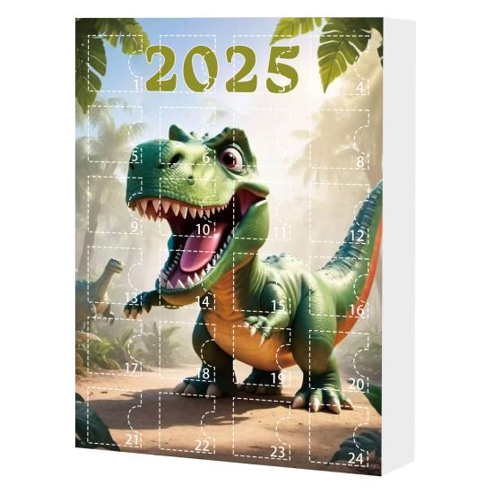 2025 Dinosaur Jule Nedtellingskalender Høytids Adventskalender med Samleobjekter Hengende Pynt Dinosaur Bokstav Akryl Flat Anheng Sett