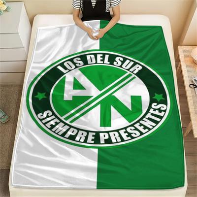 1PC Atlético Nacional Print Flannel Blanket, High Quality Comfortable for All Seasons, Home Decor, Warmth and Comfort, Perfect for Christmas Gifts