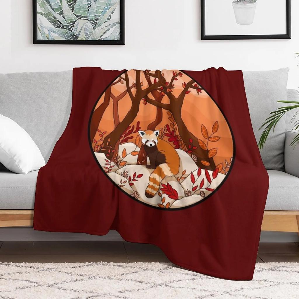 Little Red Panda Throw Blanket Warm Throw Blanket Gift for Anniversary