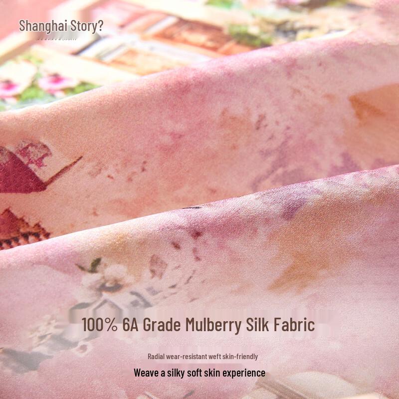 Shanghai Story 100% Mulberry Silk Square Scarf