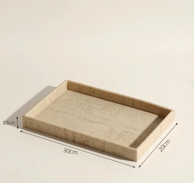 Limestone Toothbrush Holder with Light Yellow Holes, Soap Dispenser, Bathroom Tray, Natural Marble, Home Decoration Accessories