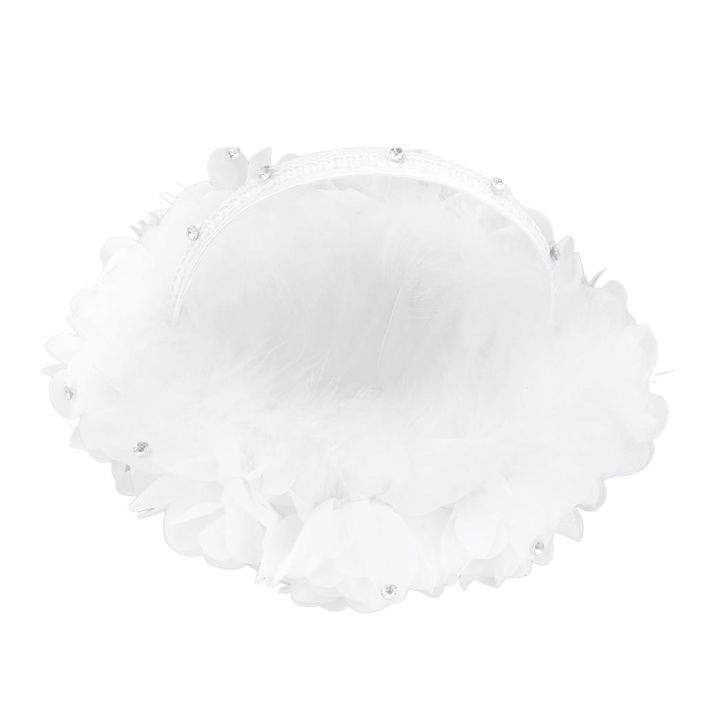 Panier de demoiselle d'honneur blanc, décoration de perles de pétales, panier de mariage à dispersion pour demoiselle d'honneur