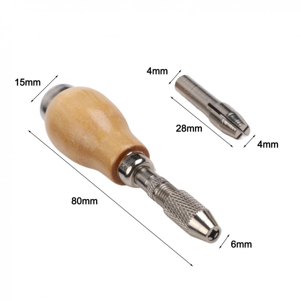 Jeweler Pin Vise Twisting Wire Drill Wooden Handle Tool