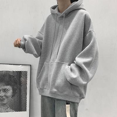Lässiges Unisex-Kapuzensweatshirt im koreanischen Stil - Langärmlig, Unifarben, Perfekt für Frühling und Herbst.