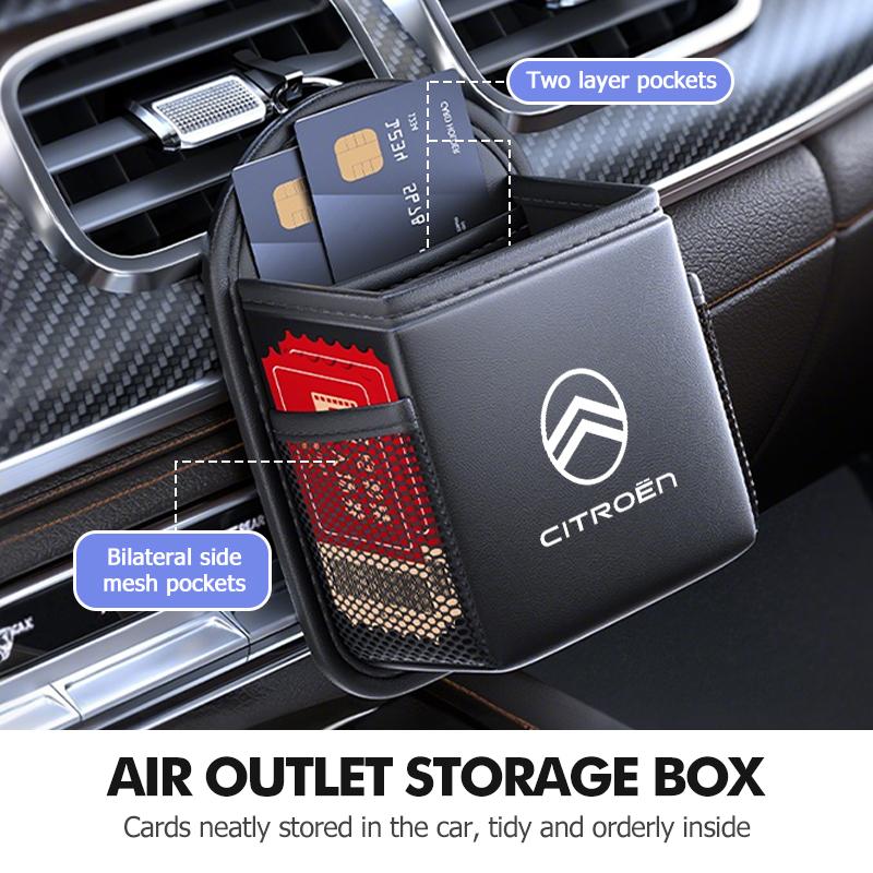 Leather Car Air Outlet Storage Bag Phone Hanging Bag Supplies For Citroen Jumper Celysee Cactus Picasso Aircross Saxo Grand aje256