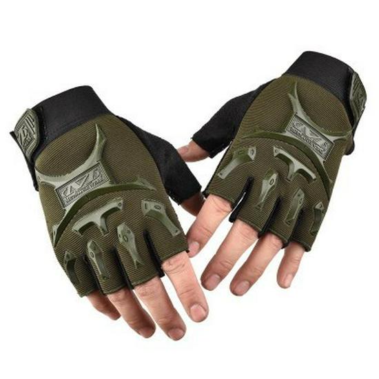 

Мужские тактические велосипедные и фитнес перчатки Fire Phoenix с открытыми пальцами One Size армия зеленый