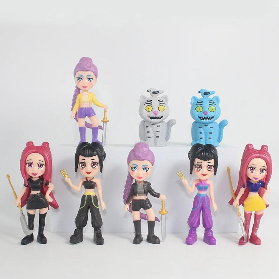 Action Figure Kpop Demons Hunters Figure Cartoon Hunters Tiger Rumi/Mira/Zoey  PVC Desktop Decoration Model Doll Toy Kids Gif