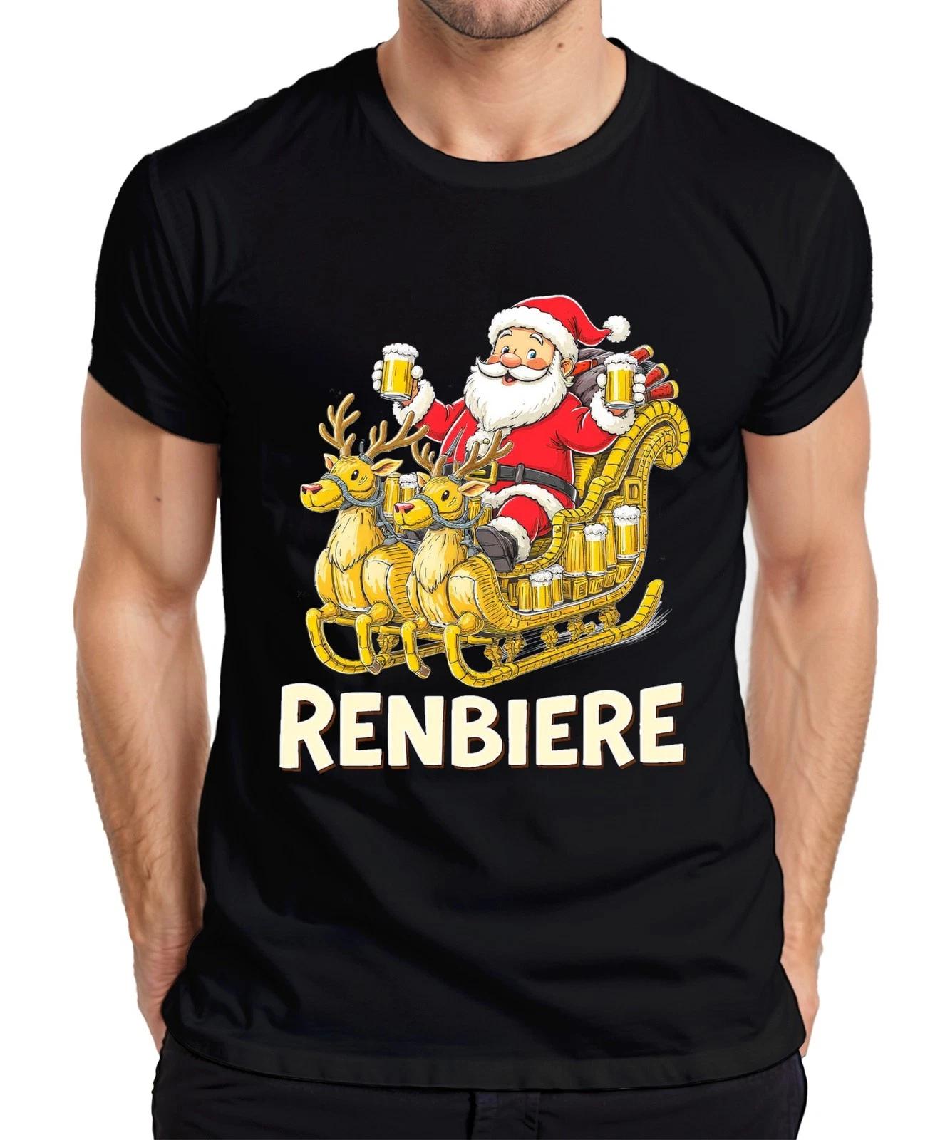 RENBIERE Lustiges Weihnachten Bier Rentier Santa Geschenk Party Herren T-Shirt M