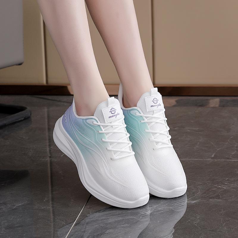 2025 spring new flying woven women's shoes, Korean version of versatile and lightweight women's shoes casual shoes fashion sports shoes FZ6608