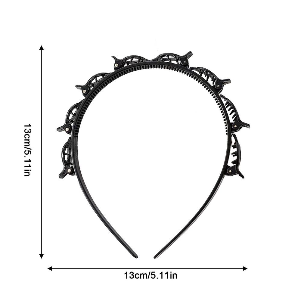 

Челка Прическа Заколка для волос Прическа Заколка Ободок Зубчатый Инструмент для плетения Профессиональное плетение Зажим для челки Аксессуары для волос для девочек чёрный