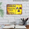 2D Flat Vintage Warning Radiation Hazard Metal Signage - Kitchen, Garage, Men'S Cave and Living Room Decorations with Vintage Wall Art and Easy